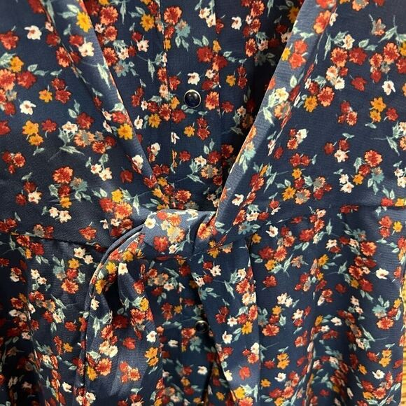 bebop by you be free Size Small Floral Dress Tie Fron Size Small (S) Navy - Picture 5 of 6